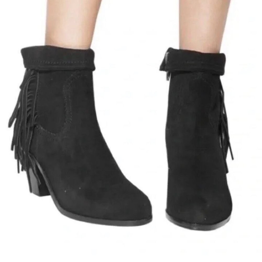 Sam Edelman Suede Fringe ankle boots